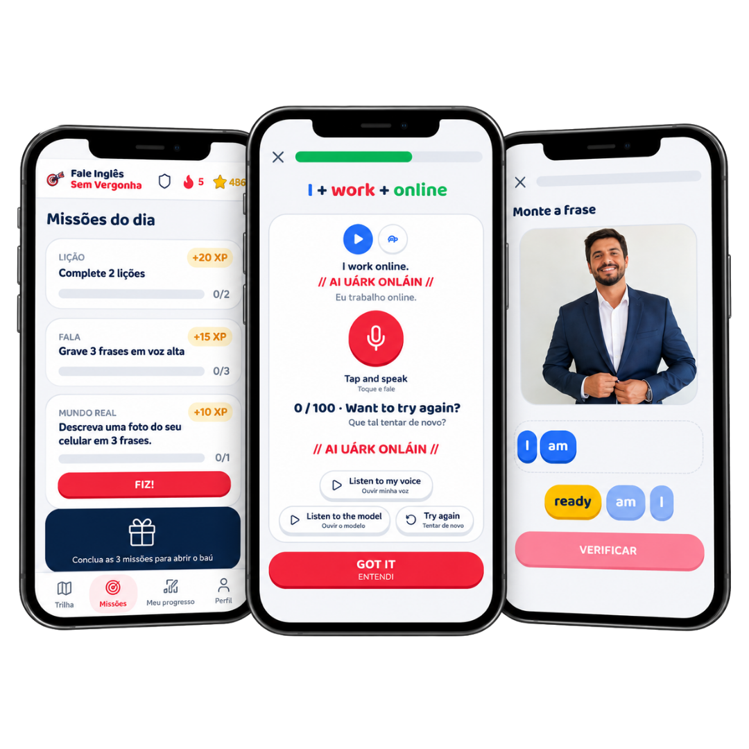 App Fale Inglês Sem Vergonha: 1 ano de acesso
